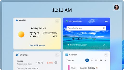Widgets in Windows 11 Pro