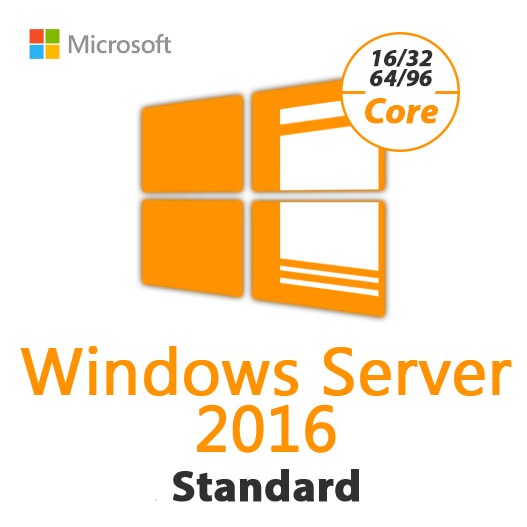 Windows Server 2016 Standard (16 Core - 32 Core - 64 Core & 96 Core) License Key